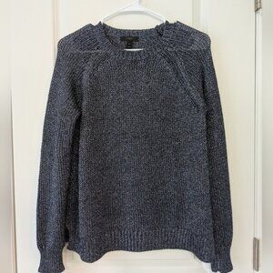 J. Crew, Women's Size Medium, Metallic Side Split Sweater, Blue/Gray